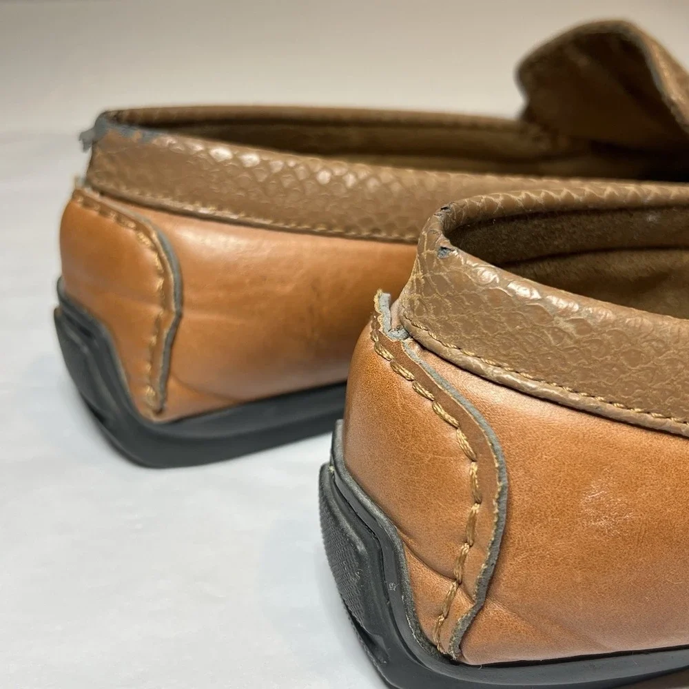 Platini Brown Men's Dress‎ Shoe Size 10 Slip On Loafer Moccasin